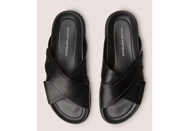 SW FLEX CRISSCROSS SPORT SLIDE - Leather/Black