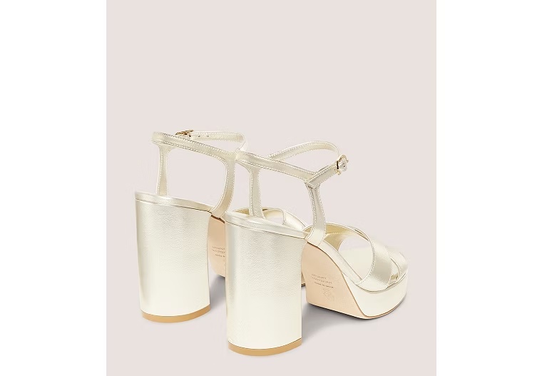 DAYNA PLATFORM SANDAL - Liquid Metallic Leather/Light Gold