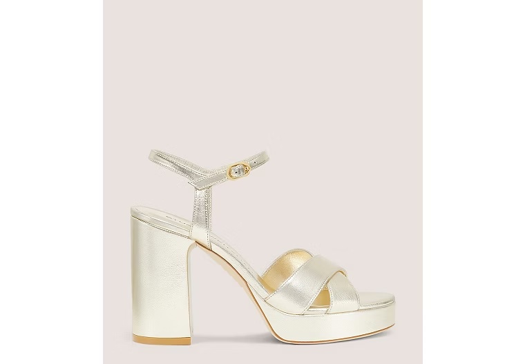 DAYNA PLATFORM SANDAL - Liquid Metallic Leather/Light Gold