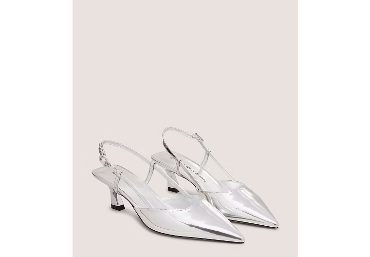 VINNIE 50 SLINGBACK - Specchio leather/Silver