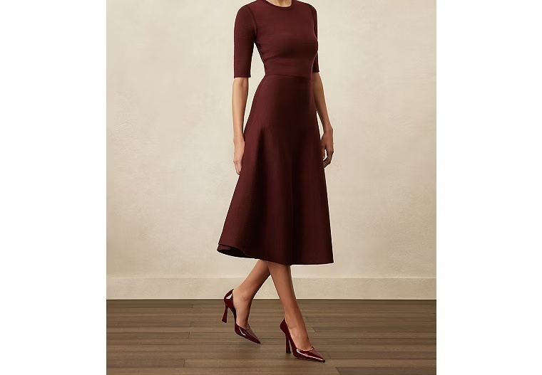 VINNIE 100 D'ORSAY PUMP - Liquid patent leather/Walnut Brown