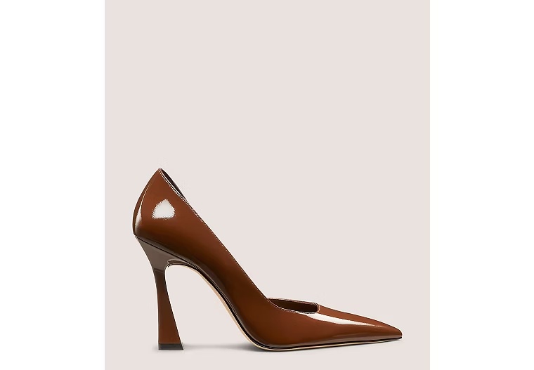 VINNIE 100 D'ORSAY PUMP - Liquid patent leather/Walnut Brown