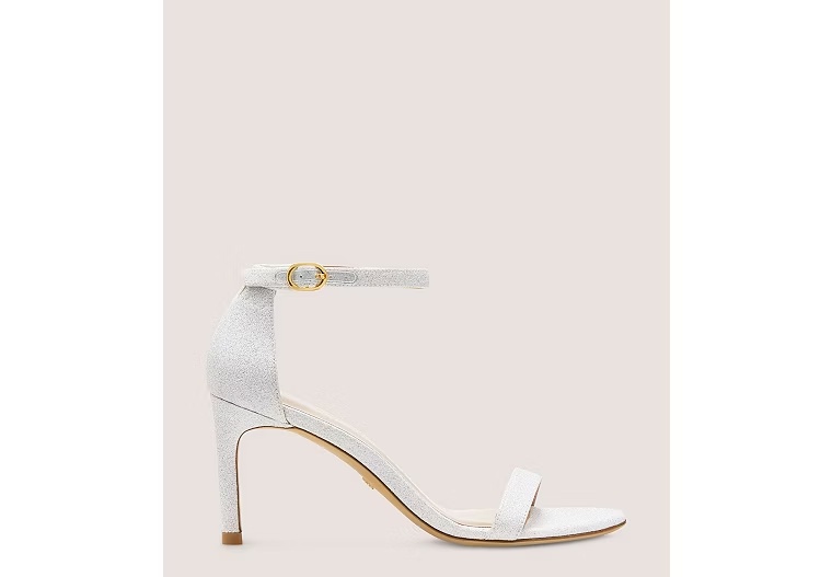 NUNAKEDSTRAIGHT STRAP SANDAL - Fine glitter/White