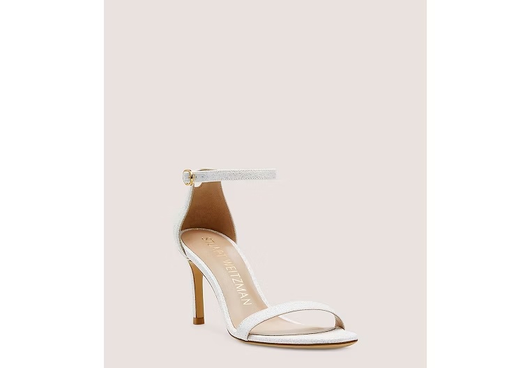 NUNAKEDSTRAIGHT STRAP SANDAL - Fine glitter/White