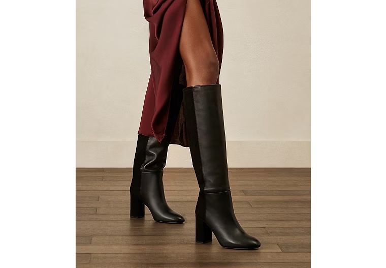 5050 STRUT BLOCK BOOT - Dress Nappa Leather & Suede/Black