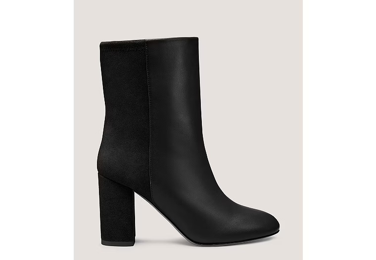 5050 STRUT BLOCK BOOTIE - Dress Nappa Leather & Suede/Black