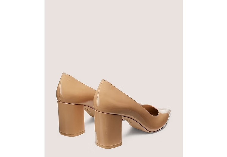 STUART POWER BLOCK 75 - Patent leather/Adobe Beige