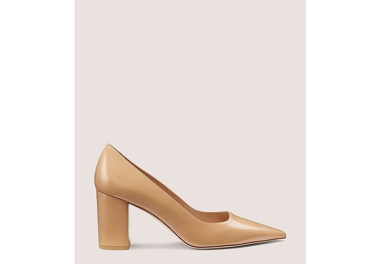 STUART POWER BLOCK 75 - Patent leather/Adobe Beige