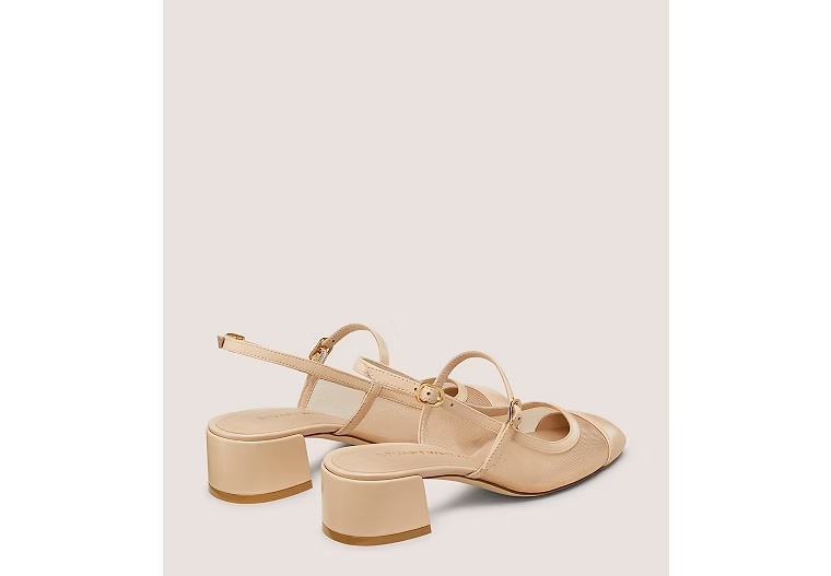 MAEVE MARY JANE SLINGBACK - Mesh Gala & Nappa leather/Barely Beige