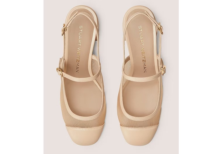 MAEVE MARY JANE SLINGBACK - Mesh Gala & Nappa leather/Barely Beige