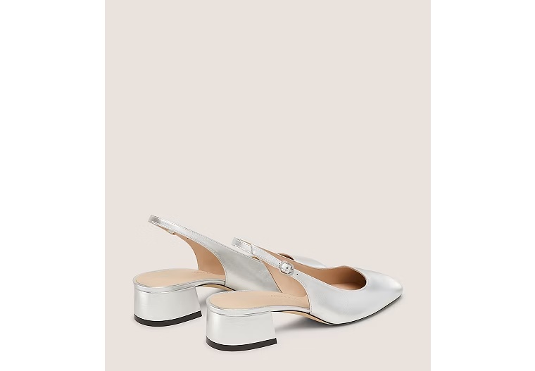 MAEVE SLINGBACK 35 - Liquid Metallic Leather/Silver