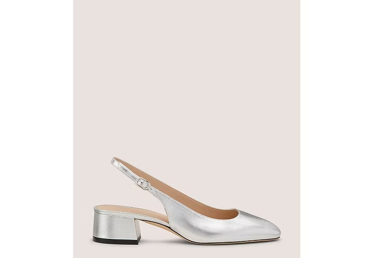 MAEVE SLINGBACK 35 - Liquid Metallic Leather/Silver