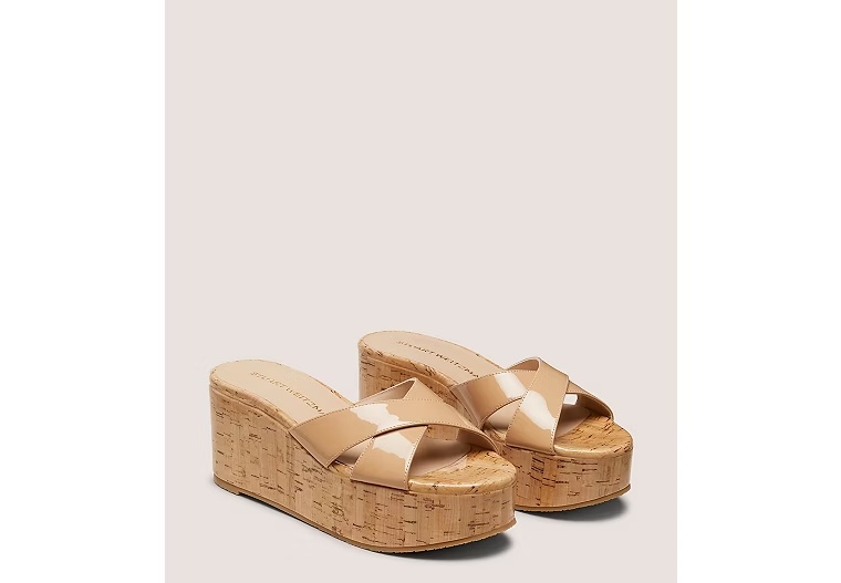 3693-DAYNA-WEDGE-SLIDE-Patent-Leather-Lacquered-Cork-Adobe-Beige-4.jpg DAYNA WEDGE SLIDE - Patent Leather & Lacquered Cork/Adobe Beige