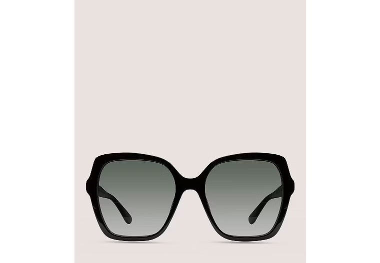CRYSTAL GEOMETRIC SQUARE SUNGLASSES - Black & Gold