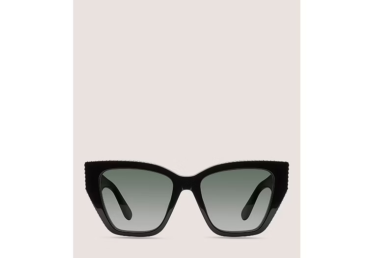 CRYSTAL CAT-EYE SUNGLASSES â€?- Black