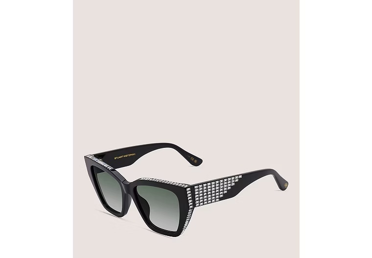 CRYSTAL CAT-EYE SUNGLASSES â€?- Black