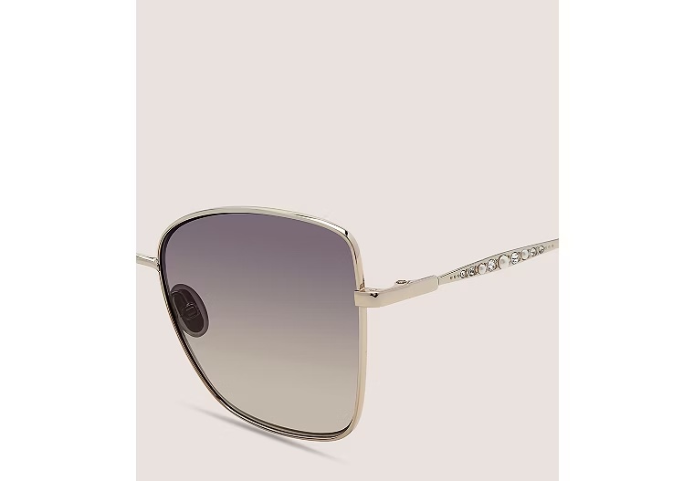 METAL BUTTERFLY SUNGLASSES - Gold & Black Beige