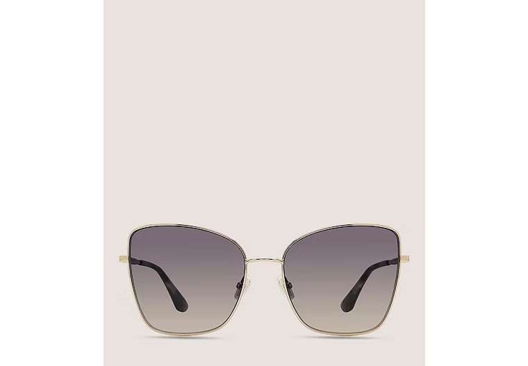 METAL BUTTERFLY SUNGLASSES - Gold & Black Beige