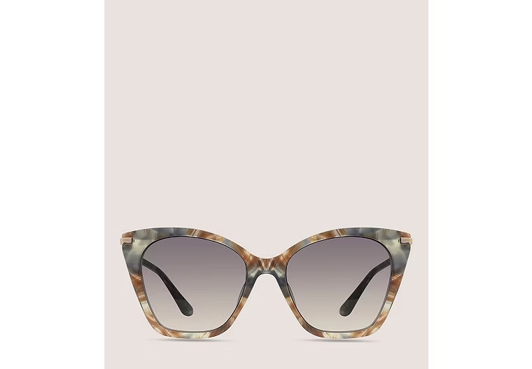 OVERSIZED CAT-EYE SUNGLASSES - Black Beige & Gold