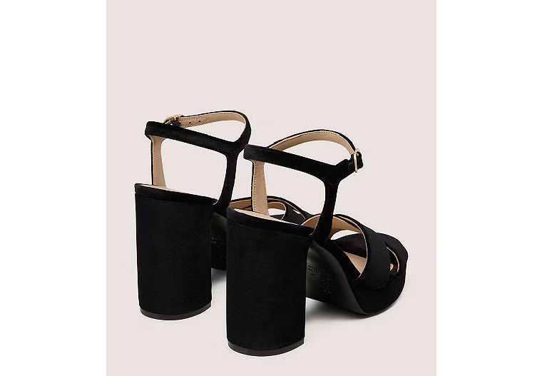 DAYNA PLATFORM SANDAL - Silk velvet/Black