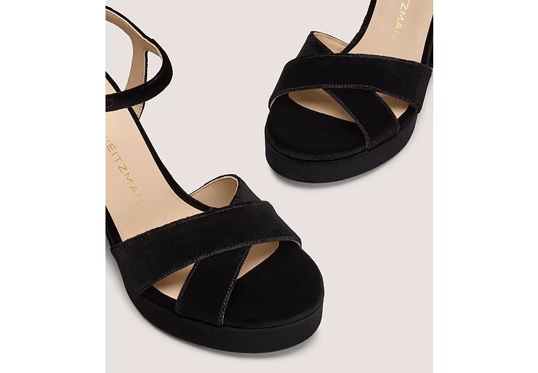 DAYNA PLATFORM SANDAL - Silk velvet/Black
