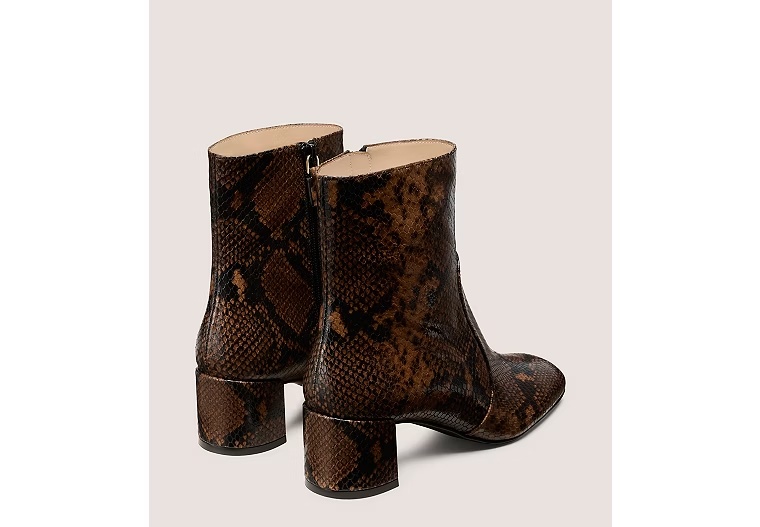 MAEVE ZIP BOOTIE - Snake Printed Leather/Espresso