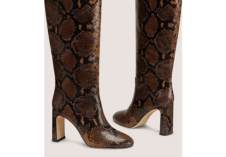 BABETTE TUBO BOOT 85 - Snake Printed Leather/Espresso
