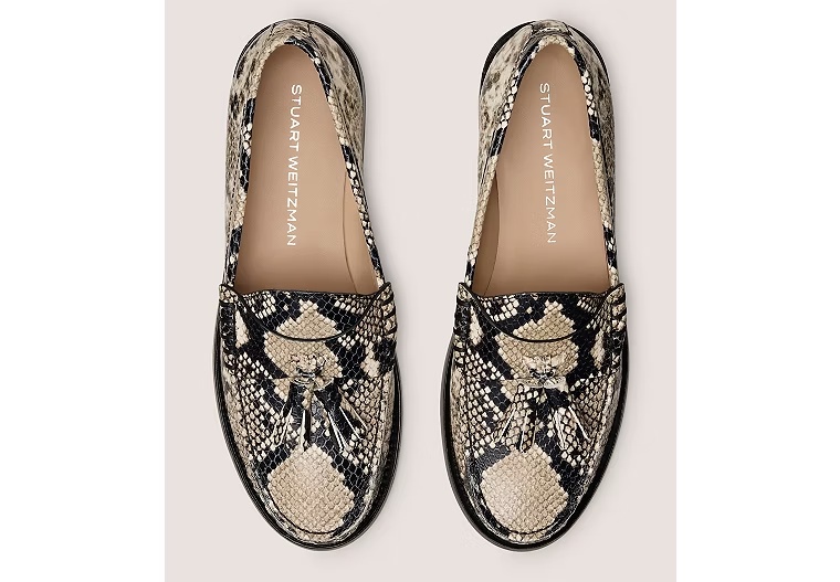 4439-LOTTIE-TASSEL-LOAFER-Snake-Printed-Leather-Black-White-2.jpg LOTTIE TASSEL LOAFER - Snake Printed Leather/Black & White