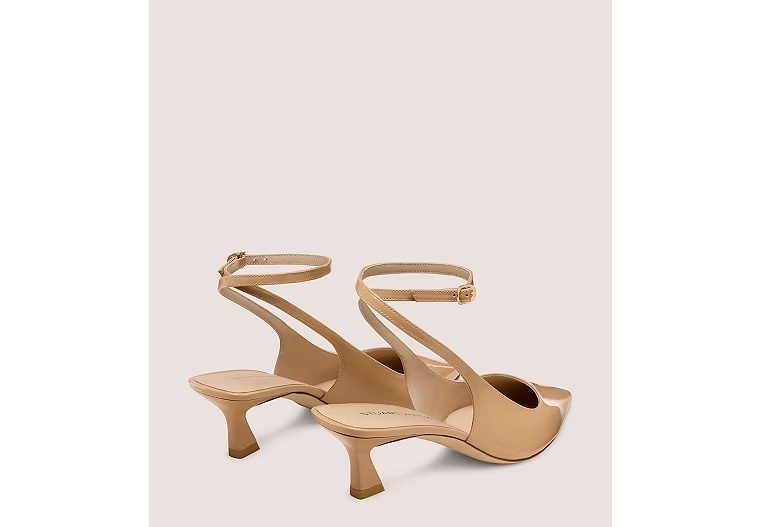 VINNIE 50 STRAP PUMP - Patent leather/Adobe Beige
