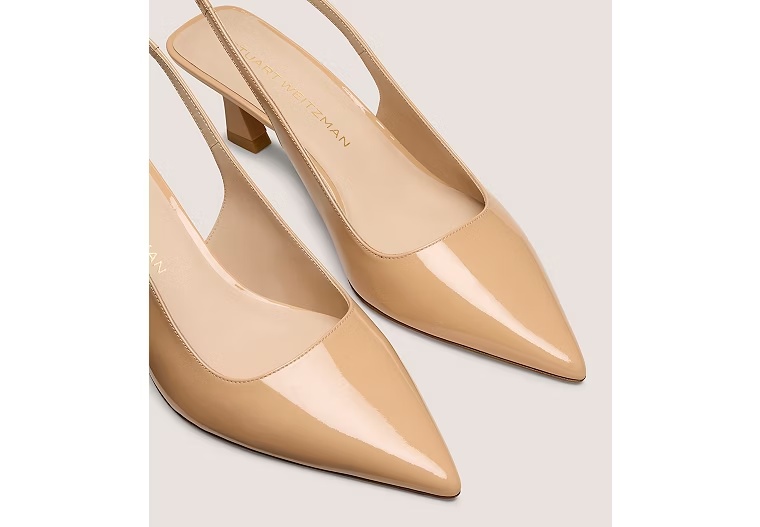 VINNIE 50 STRAP PUMP - Patent leather/Adobe Beige