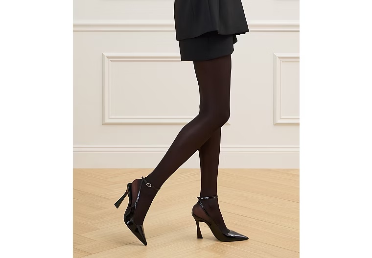 VINNIE 100 STRAP PUMP - Patent leather/Black