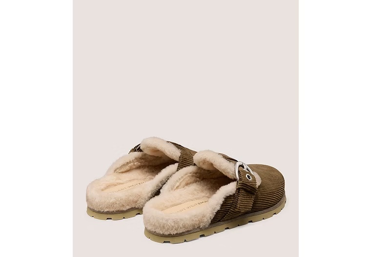 CHRYSTIE SHEARLING MULE - Smokey Taupe & Vanilla