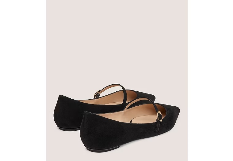 EMILIA MARY JANE FLAT - Suede/Black