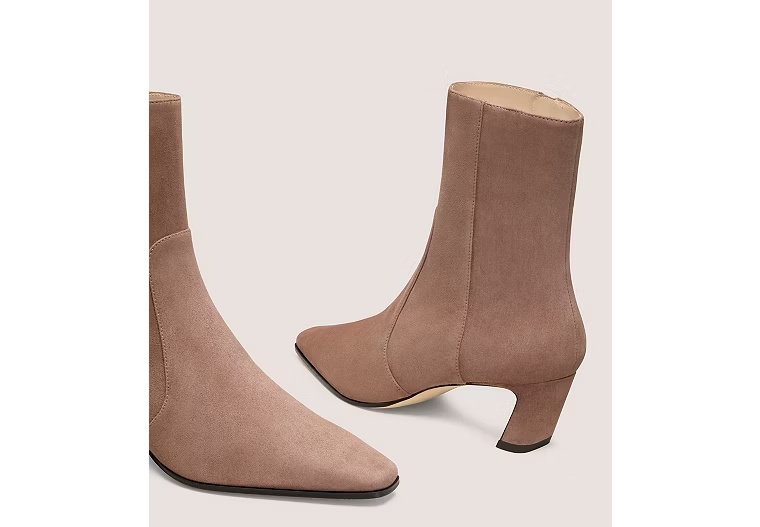STASSI ZIP BOOTIE 50 - Suede/Taupe