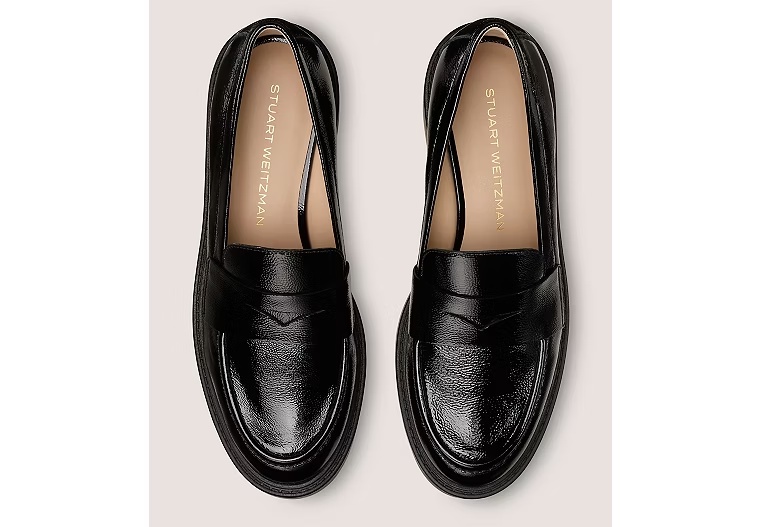 CELIA LITE LOAFER - Crinkled Patent Leather/Black