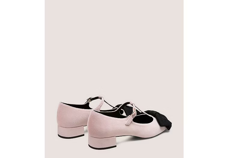 ARIELLA T-STRAP PUMP - Ballet Pink & Black