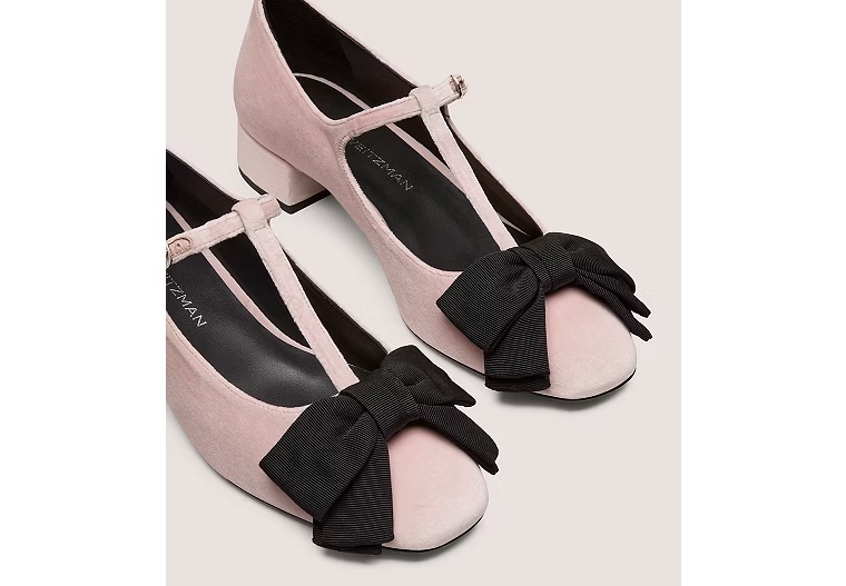 ARIELLA T-STRAP PUMP - Ballet Pink & Black