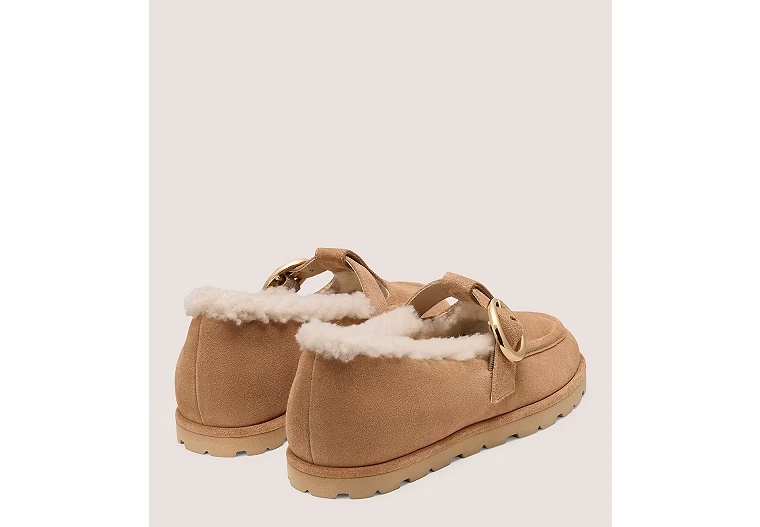DAKOTA SHEARLING MARY JANE - Camel Brown & Natural
