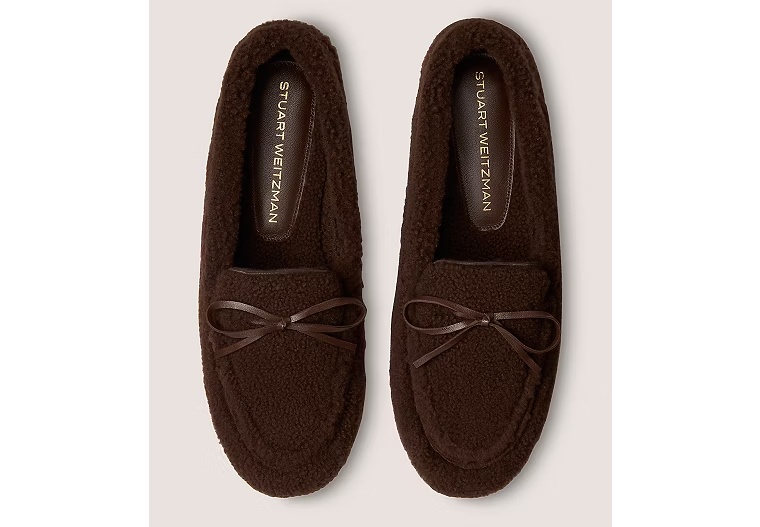 BRITT BOW SHEARLING LOAFER - Walnut Brown