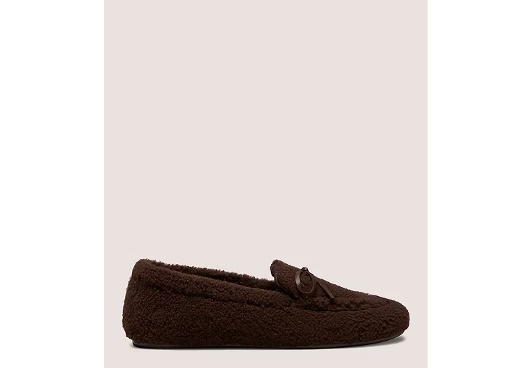 BRITT BOW SHEARLING LOAFER - Walnut Brown