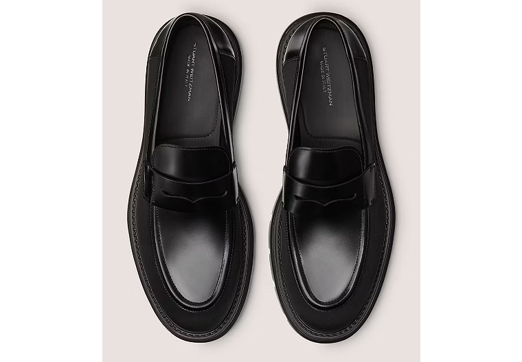 SW CLUB LA PENNY LOAFER - Brushed Leather & Fabric/Black